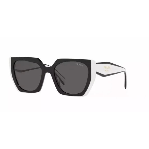Prada Cateye PR 15WS-F 09Q550 Black White Grey Lens