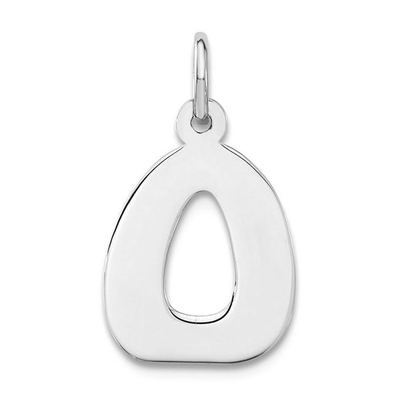925 Sterling Silver Solid Polished Bubble Block Letter Name Personalized Monogram Initial O Charm 19x10mm Wide Pendant N