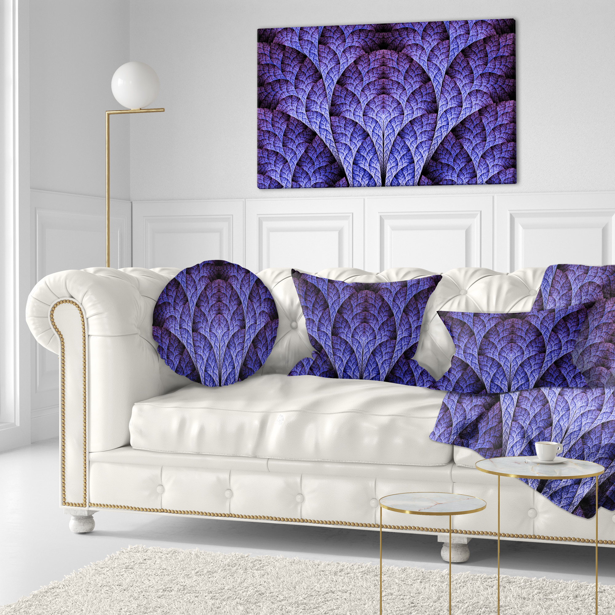 Designart Exotic Purple Biological Organism - Abstract Throw Pillow - 12x20