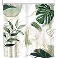 thumbnail image 5 of Sage Green Boho Shower Curtain Mid Century Modern Tropical Leaves Gold Olive Palm Leaf Plant Bathroom Decor Bath Curtain With Hooks-72"W x 78"L (Pack of 1), 5 of 7