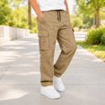 thumbnail image 2 of JAJAHO Boys Girls Camo Cargo Pants Back To School Clothes Casual Drawstring Relaxed Fit Straight Leg Pants 5-16Y, 2 of 5