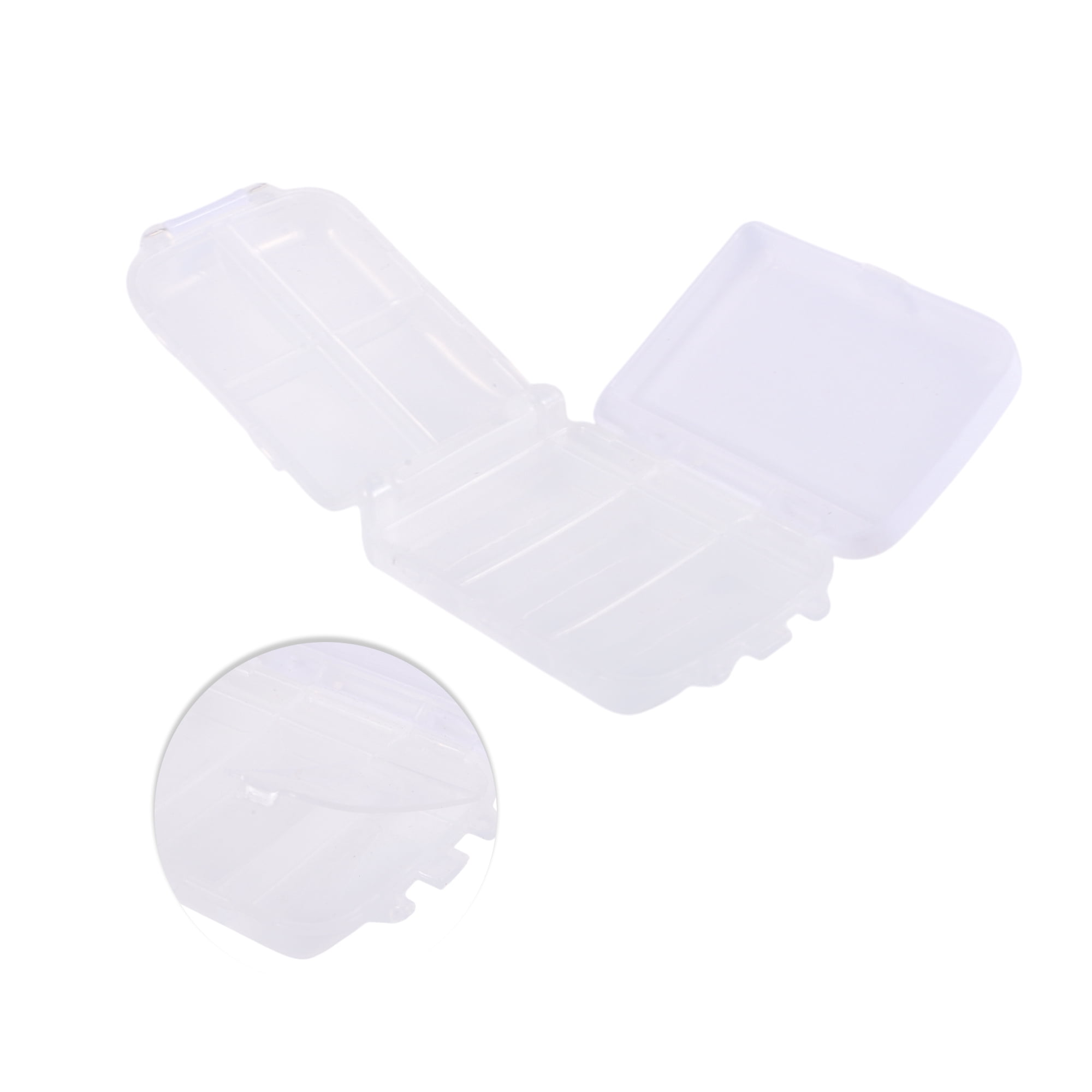 Unique Bargains Durable 8 Grids 3 Fold Pill Case for Travel 1 Pc Clear White