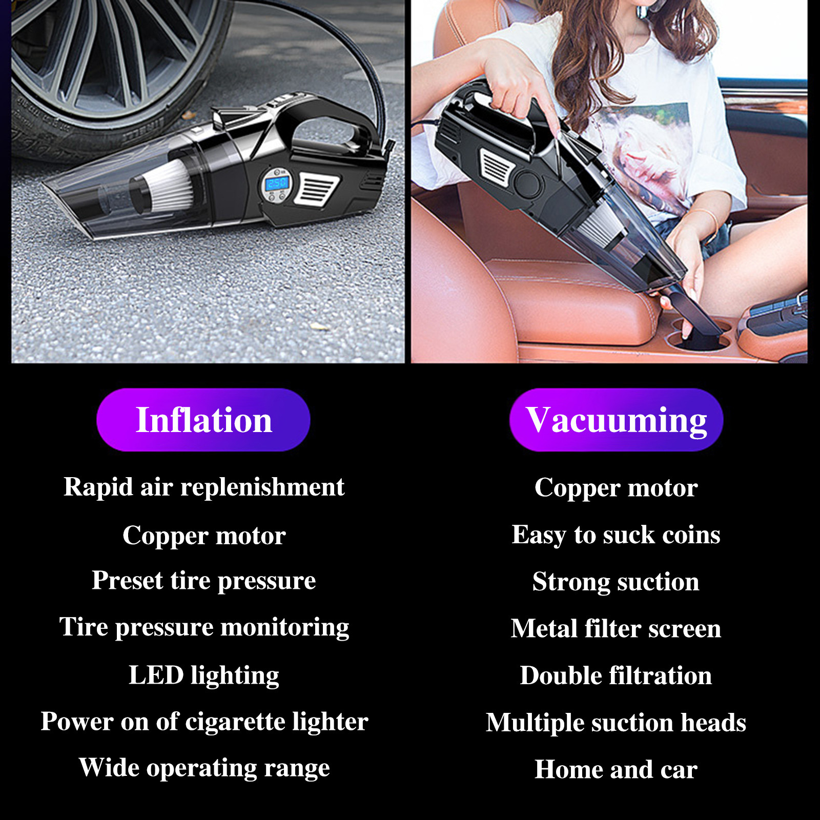 2023 Summer Home and Kitchen Gadgets Savings Clearance! WJSXC Portable  Handheld Car Vacuum Cleaner Wireless Vacuum Cleaner Wet and Dry Handheld  Vacuum Cleaner Tire Pump C Walmart Canada