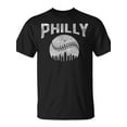 thumbnail image 2 of SR Vintage Distressed Philly Baseball Lovers Cityscape Skyline Unisex T-Shirt, 2 of 5