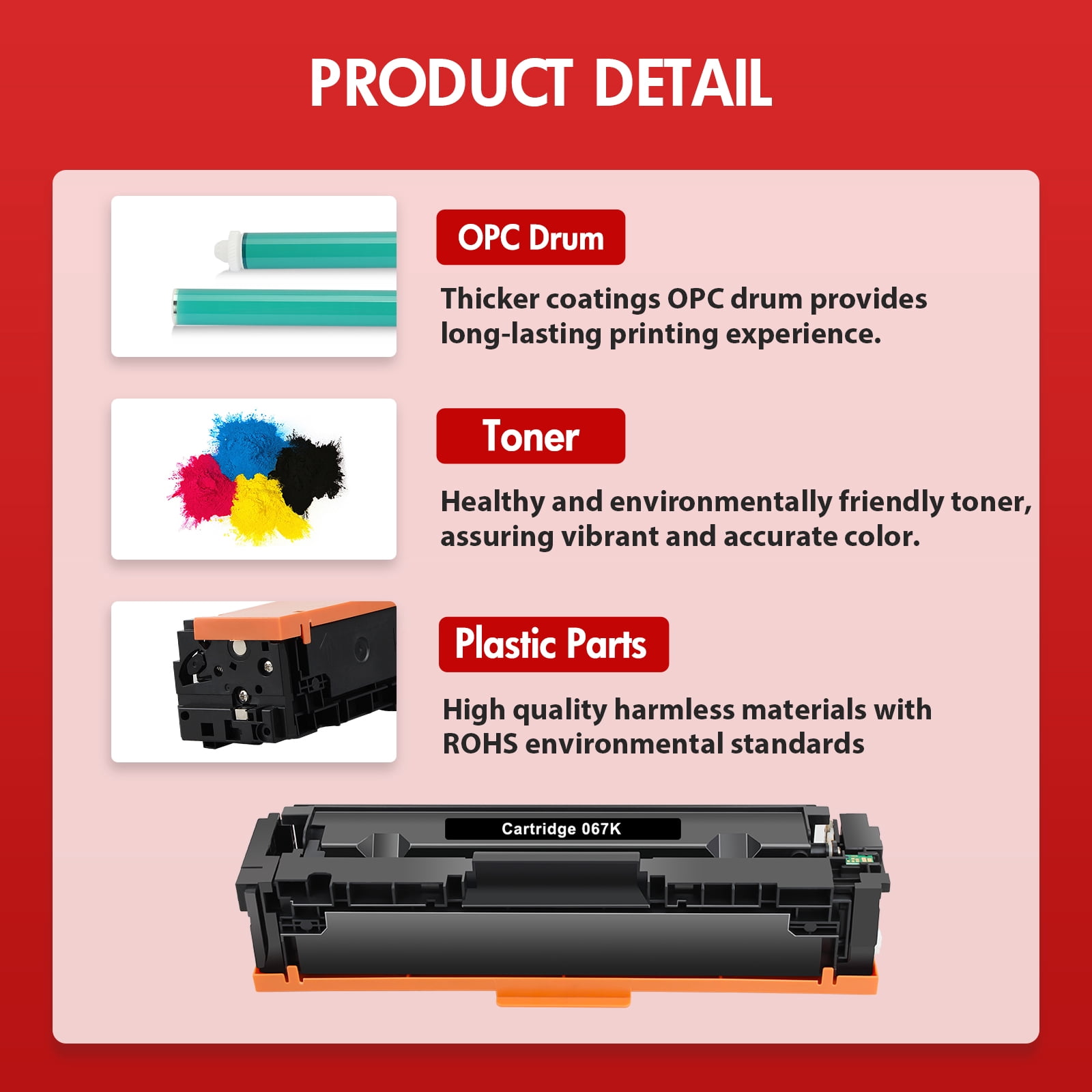 Vipink Compatible for Canon 067 067H Toner Cartridge 5-Pack for Canon imageCLASS MF656Cdw LBP632Cdw MF653Cdw LBP633Cdw MF654Cdw MF650 LBP630 Series Printer High Yield CRG067 CRG-067 Ink