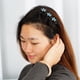 thumbnail image 5 of Horquilla trenzada con brillantes diamantes de imitación - Diseño de doble flequillo - Plástico y diamantes de imitación - 9 cm - Accesorio elegante para el cabello para baile, trabajo, bodas, fiestas, 5 of 5