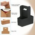 thumbnail image 3 of Uxcell 2 Cup Drink Carrier with Handle, Kraft Paperboard to Go Coffee Cup Holder, Portable Disposable Handled Drink Carriers Black 10, 3 of 7