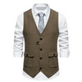 thumbnail image 4 of Mens Suit Vests with Pockets Dress Slim Business Work Waistcoats Solid Sleeveless Button Up V Neck Vest for Wedding Tuxedos 2025, 4 of 8