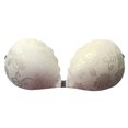thumbnail image 1 of Un par de pegatinas de encaje en el pecho de concha en tono de piel, vestido de novia femenino, pegatinas de sujetador de silicona con correa trasera invisible, 1 of 5