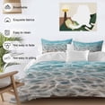 thumbnail image 3 of Summer Beach Bedding Duvet Cover Set Queen Size 4 Pieces Water Ripple Ocean Art Realistic Sea Sand Bedding Set with Zipper Closure, 1 Comforter Cover 90x92 Inches 1 Flat Sheet & 2 Pillow Cases, 3 of 7