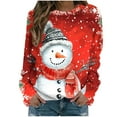 thumbnail image 2 of CaiJunJia Christmas Oversized Sweatshirt for Women Crewneck Fleece Long Sleeve Pullover Hoodies Tops Fashion Christmas Clothes, 2 of 4
