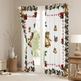 thumbnail image 3 of Homewish Golden Bell Curtains Pack of 2 (42x84 Each) for Teens Boys Girls,Merry Christmas Curtains Blackout,Xmas Chic Flower Bedroom Curtains,Super Cozy Room Decor, 3 of 6
