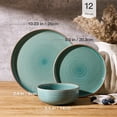 thumbnail image 3 of Famiware Meteor 12 Pieces Dinnerware Set, Peacock Green, 3 of 5