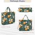 thumbnail image 6 of FORMRS Womens Corduroy Tote Bag Crossbody Shoulder Handbag with Pocket, Green Floral Orange, 6 of 7