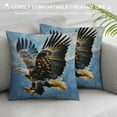 thumbnail image 3 of Orinice Bald Eagle Graphic Decorative Cushion Throw Pillow Cover for Home Couch Living Room Bed Sofa - High-Quality Year-Round Pillow Case 1PC 22x22in, 3 of 5