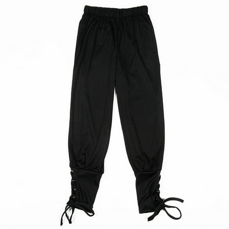 Curuila Toddler Boys Pants With Lace Up Solid Color Elastic Waistband Loose Fit Comfort Casual Trousers Black Size 2-4 Years