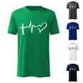 thumbnail image 4 of DPTALR Valentine's Day Casual Short-sleeved Solid Color Love Cardiogram Printed T-shirt, 4 of 6