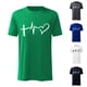 thumbnail image 3 of Camiseta con estampado de cardiograma de amor de color sólido de manga corta informal para el día de San Valentín Pompotops oipoqjl3827, 3 of 5