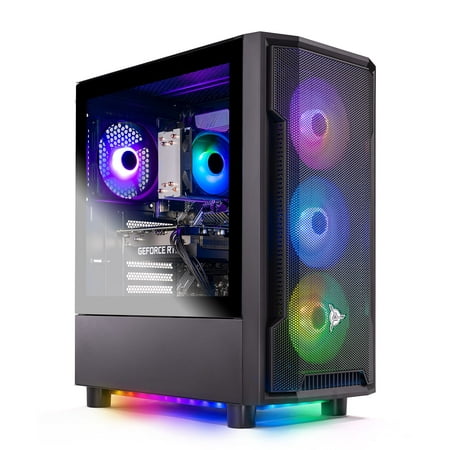 Skytech Gaming Shadow Gaming PC Desktop - Intel Core i5 12400F 2.5 GHz, NVIDIA RTX 3060 Ti, 1TB NVME SSD, 16GB DDR4 RAM 3200, 600W Gold PSU, 11AC Wi-Fi, Windows 11 Home 64-bit,Black