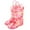 Pink-01, variant on Xfvqtps Child Girls Rain Boots with Handles Long Calf Flower Strawberry Print Sweet Cute Waterproof Non Slip Light up Rubber Sole Garden Shoes Outdoor EVA Rain Shoes for 5-12 Years Pink