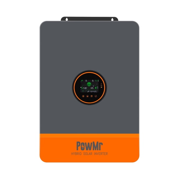 PowMr 10KW 48V Hybrid Solar Inverter 110V 220V Split Phase Off Grid 200A MPPT Controller Max PV 500V LCD Display For Flooded Lead-acid Vented Sealed Gel NiCd Lithium Battery
