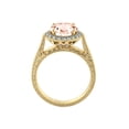 thumbnail image 4 of 2.60 Carat natural peach/pink VS Morganite Ring with Diamonds 14K Yellow Gold Halo Filigree Vintage, 4 of 4