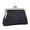 Black, variant on Coin Purse Double Layer Small Genuine Leather Kiss Lock Women Wallet.