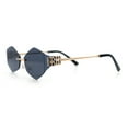 thumbnail image 6 of Luxury Retro Rimless Diamon Shape Hustler Metal Frame Sunglasses Gold - Black, 6 of 8