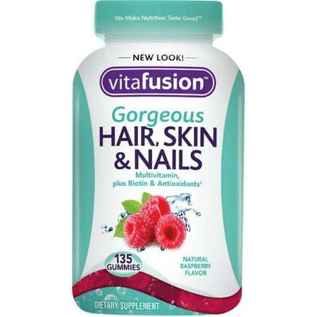 Vitafusion Superbe cheveux, peau et ongles multivitamines gélifiés, saveur framboise naturelle 135 ch (Lot de 4)