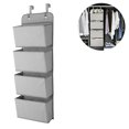thumbnail image 1 of Hngender Organizer Mit 4 Taschen, Faltbares Hngeregal Mit 2 Haken Gris, 1 of 5