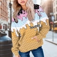 thumbnail image 2 of BOBOGOJP Ice Cream Hoodies Boys Cute Ice Cream Drip Baseball Sweatshirt Y2k Long Sleeve Pullover Tops Youth Streewear with Pockets Black,Size 11-12 Years, 2 of 4