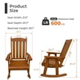 thumbnail image 2 of Innovaze Outdoor Wooden Rocking Chair, Solid Fir Wood Porch Rocker with Ergonomic High Backrest, Deep Comfortable Seat, Heavy Duty Patio Chair for Front Porch & Garden (Teak Tone, 2-pack), 2 of 7
