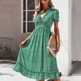 thumbnail image 4 of Cathalem Plus Size Dress Women's Spring Dress for Women Short Sleeve Summer Dress Casual Sun Dresses(Green,M), 4 of 5