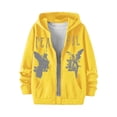 thumbnail image 2 of Sewkxo Men's Graphic Zip Up Hoodies Streetwear Jacket Letter Print Long Sleeve Sweatshirt with Pocket,Yellow L, 2 of 4