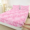 thumbnail image 3 of Manfei Pink Butterfly Bed Sheets for Teen, Garden Floral King Sheets, Modern Fashion Sheet Set, Lightweight Room Decor, 4pcs, 3 of 7