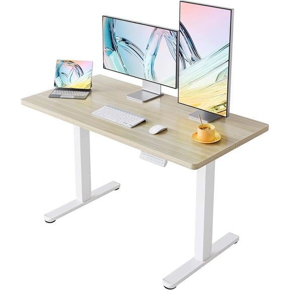 Electric Height Adjustable Standing Desk, 48" x 24", 4 Memory Presets, Sit-to-Stand Desk for Home Office