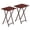 Brown, variant on Folding Tv Tray Tables Set Of 2 Side Table For Small Space Industrial Snack Eating At Couch Stable Metal Frame Easyembly Saving Marble And Dm25bz01