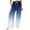 Dark Blue, variant on BLVB Palazzo Pants for Women Gradient Print Loose Wide Leg Lounge Pants High Waist Casual Beach Trousers