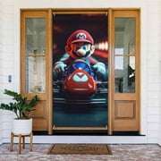 Super Mario Adventure Game Door Cover Decorated Banner Tapestry Home Decoration Holiday Party Supplies Door Banner Porch Sign Banner 72.8 x 35.4 Inch