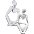 Abstract White Shelf LITINKIMI White Abstract Thinker Statue Smooth Surface Modern Desk and ...