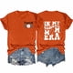 thumbnail image 1 of Camisetas de Manga Corta para las Mujeres Carta Impresa Doble Cara Suelta Tee, Casual Vintage Verano Top Mujeres, 1 of 3