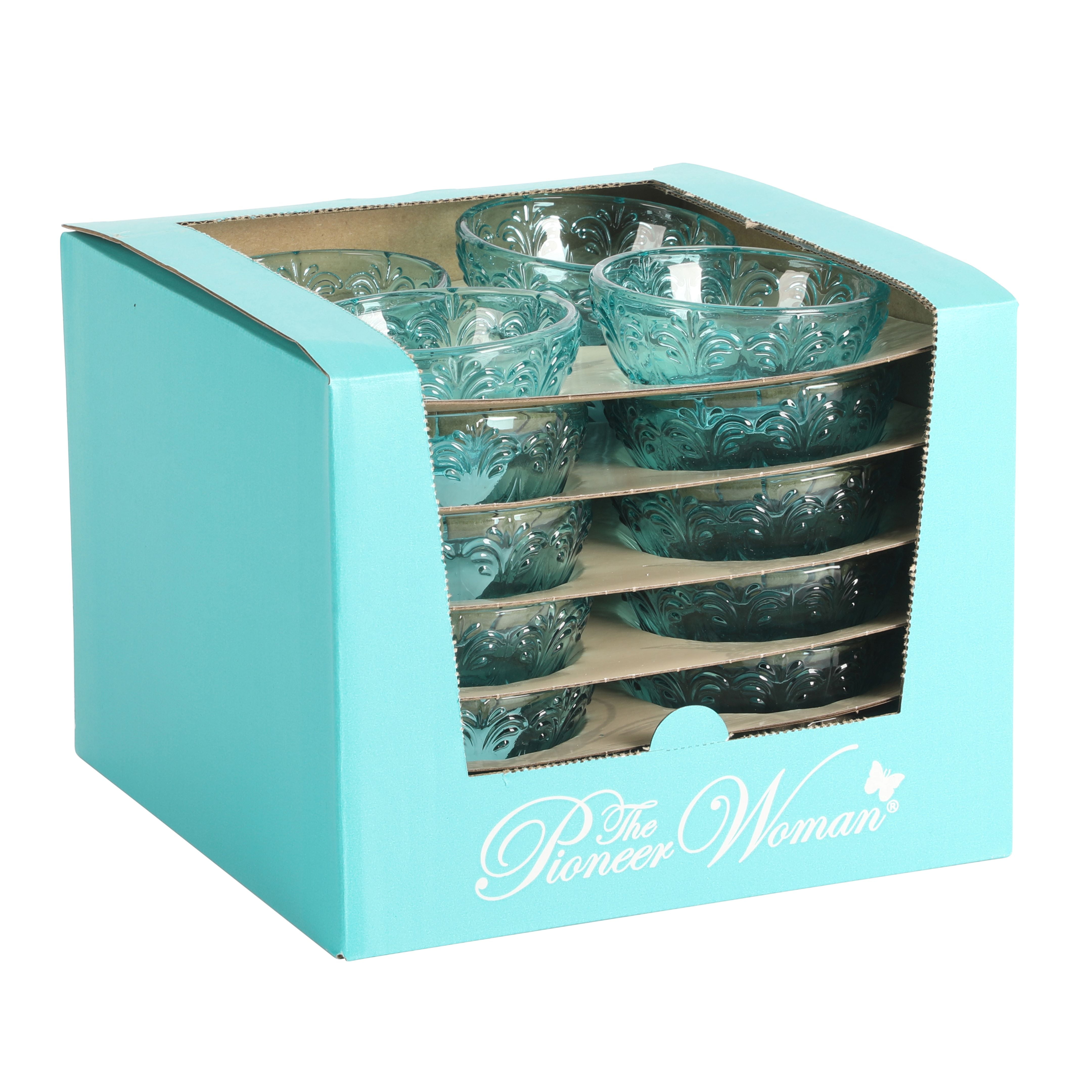 (4 pack) The Pioneer Woman Glass Dip Bowl, Teal