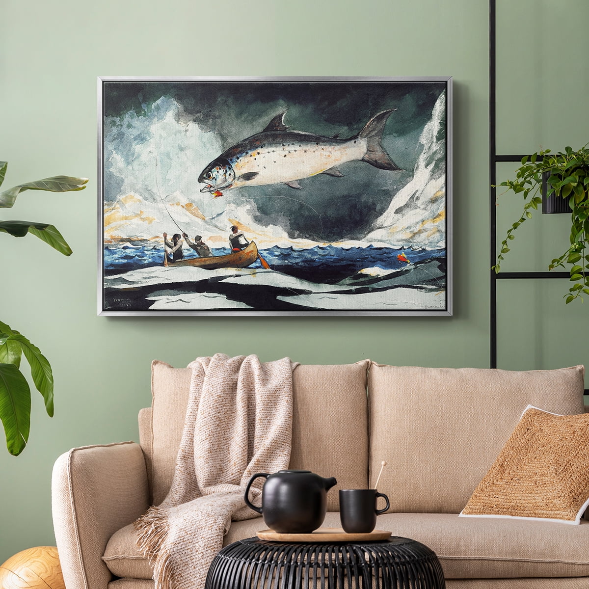 Vintage Landscape-CXLV By Wexford Home Framed in Silver Wood Gallery Wrapped Canvas 25 in. x 37 in.