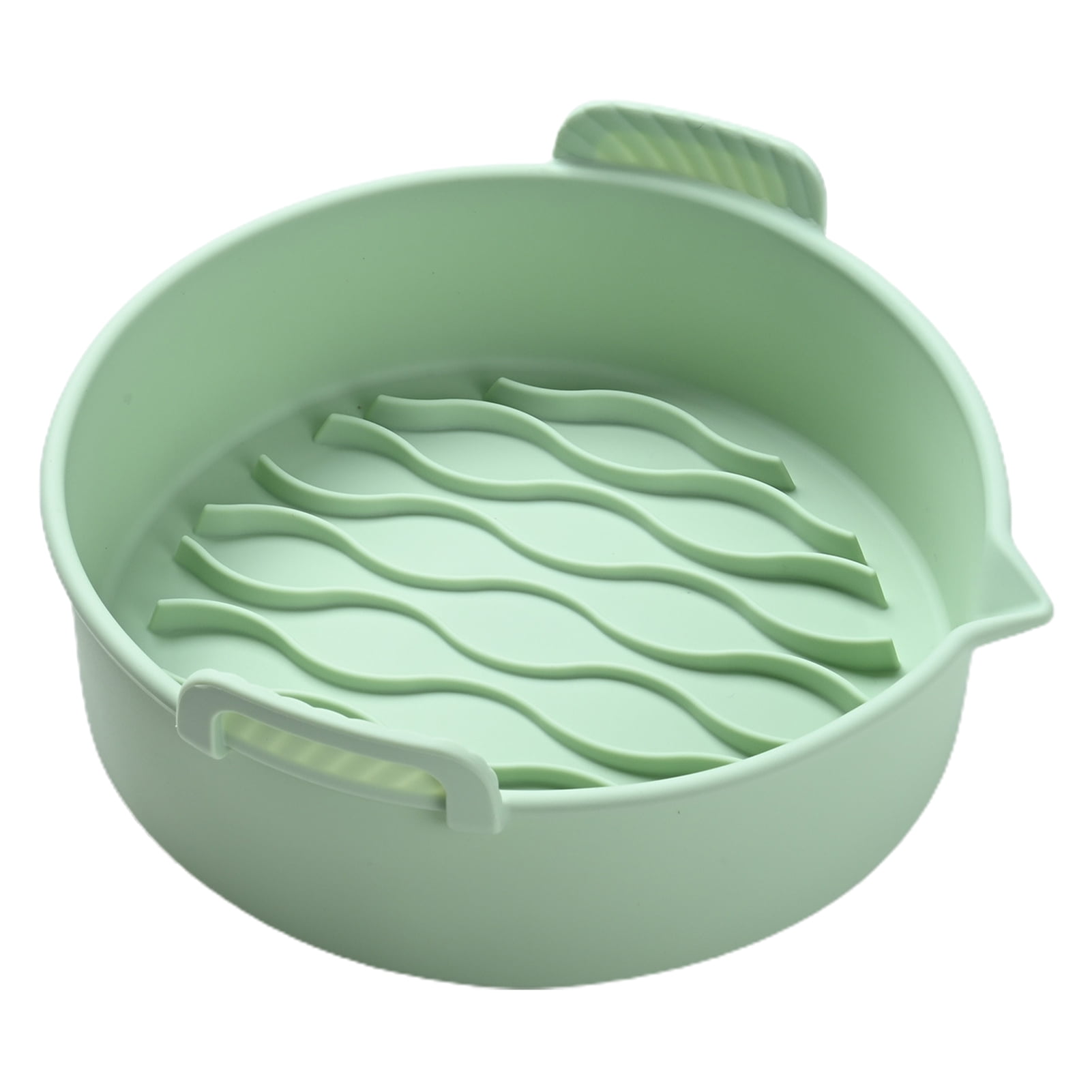 huanledash Baking Pan Nonstick Foldable Silicone Round Shape Grill Pizza Oven Roasting Tray