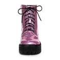 thumbnail image 2 of BLISSFUL STEP Valentine's Women's Boot Colorful Round Toe Platform Lace Up Ankle Boots Pink 8.5, 2 of 8