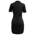 thumbnail image 5 of Vestido ajustado de verano para mujer, color liso, con cremallera, elástico y transpirable, cuello en V, informal/fiesta/noche, 5 of 5