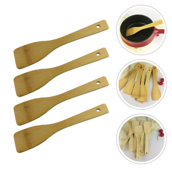 KALLORY 10 Pcs Bamboo Spatulas for Non Stick Cookware Practical Kitchen Utensil