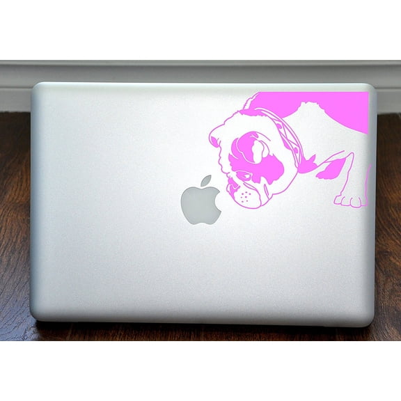 Brit the English Bulldog Soft Pink Decal for 13" Macbook