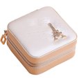 thumbnail image 1 of Joyero de viaje con espejo, mini estuche de regalos para mujeres y niñas, pequeñas cajas organizadoras portátiles para anillos, pendientes, collares, pulseras, 1 of 5
