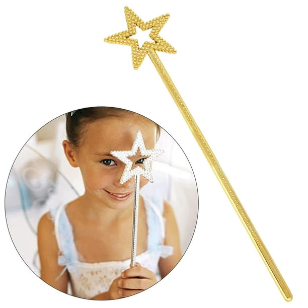 Divertida estrella varita princesa palo niñas disfraz para de cumpleaños Halloween boda Dorado BLESIY Palos de varita de estrella